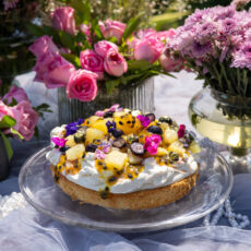cake - passionfruit blueberry pineapple cake